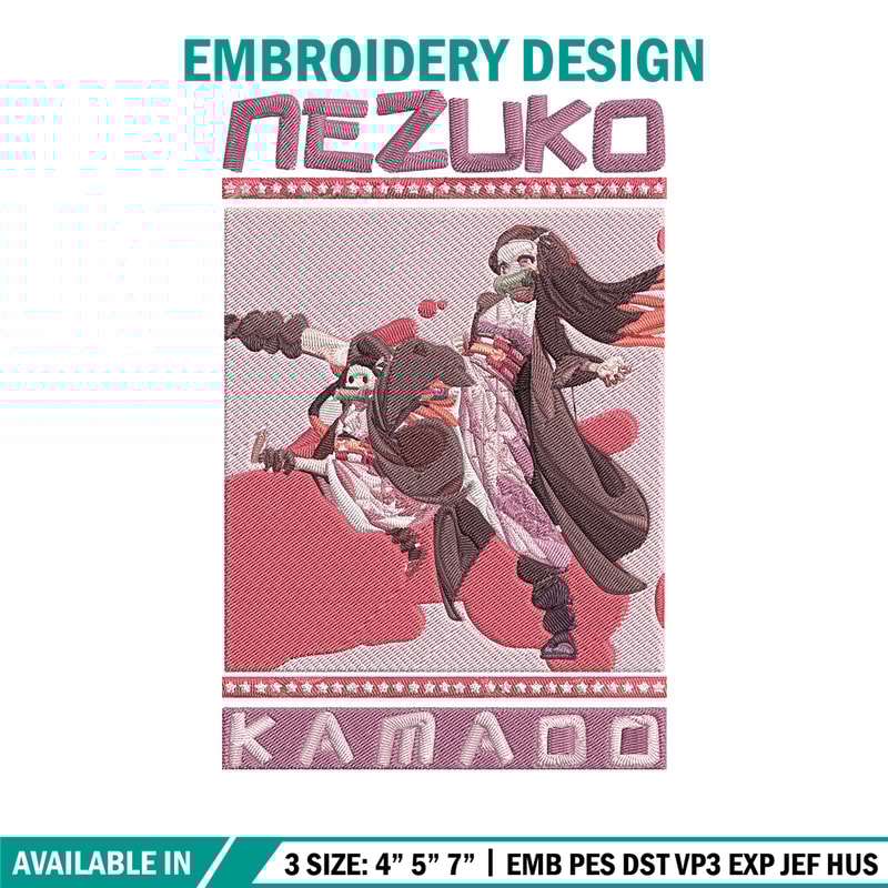 Nezuko poster Embroidery Design, Demon slayer Embroidery, Embroidery File,Anime Embroidery,Anime shirt,Digital download.jpg