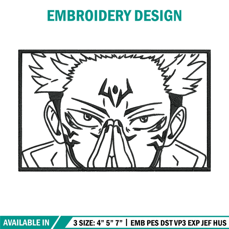 Sukuna box Embroidery Design, Jujutsu Embroidery, Embroidery File, Anime Embroidery, Anime shirt, Digital download.jpg