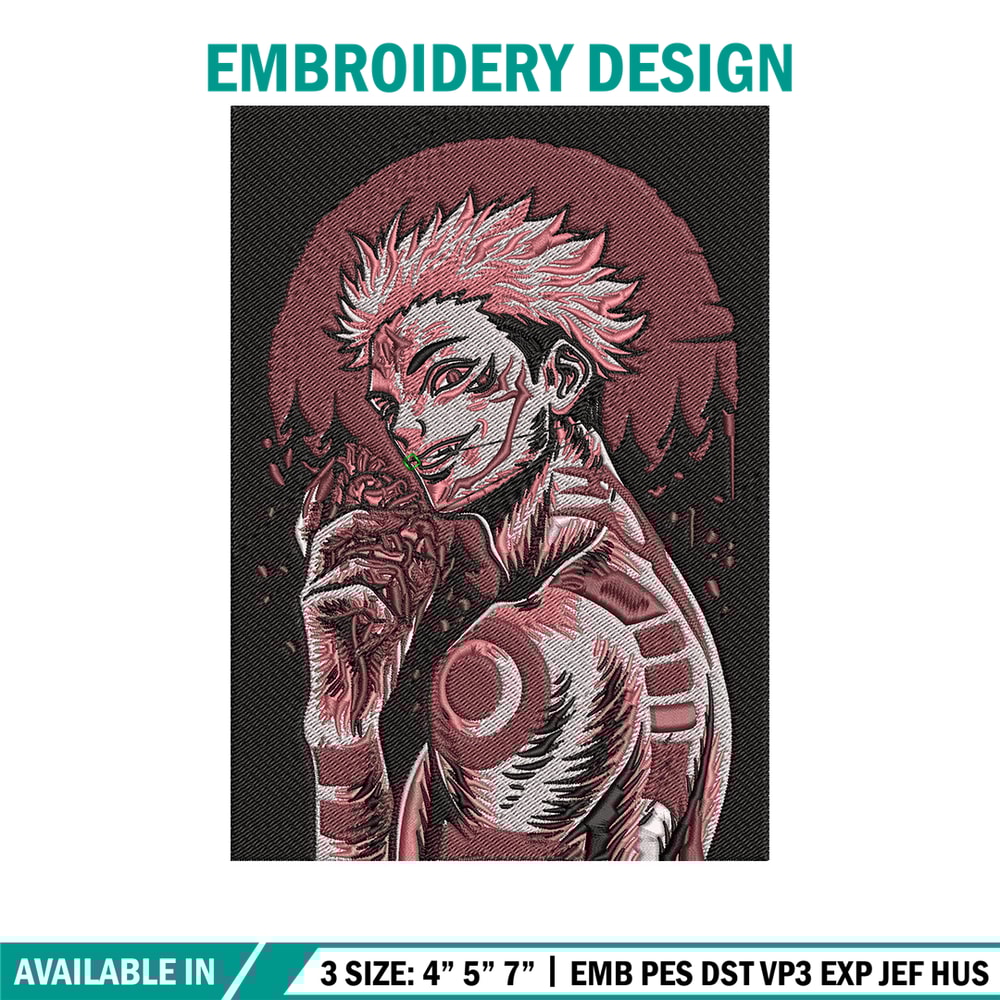 Sukuna poster Embroidery Design,Jujutsu Embroidery,Embroidery File, Anime Embroidery, Anime shirt, Digital download..jpg