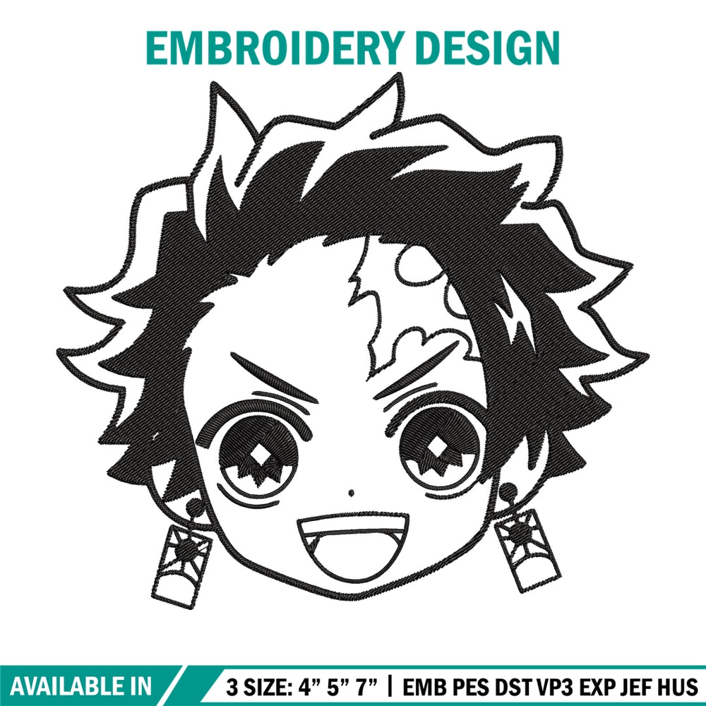 Tanjiro chibi Embroidery Design,Demon slayer Embroidery,Embroidery File,Anime Embroidery,Anime shirt, Digital download.jpg