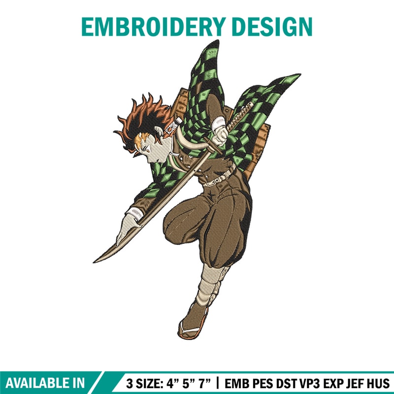 Tanjiro Embroidery Design, Demon slayer Embroidery, Embroidery File, Anime Embroidery, Anime shirt, Digital download..jpg