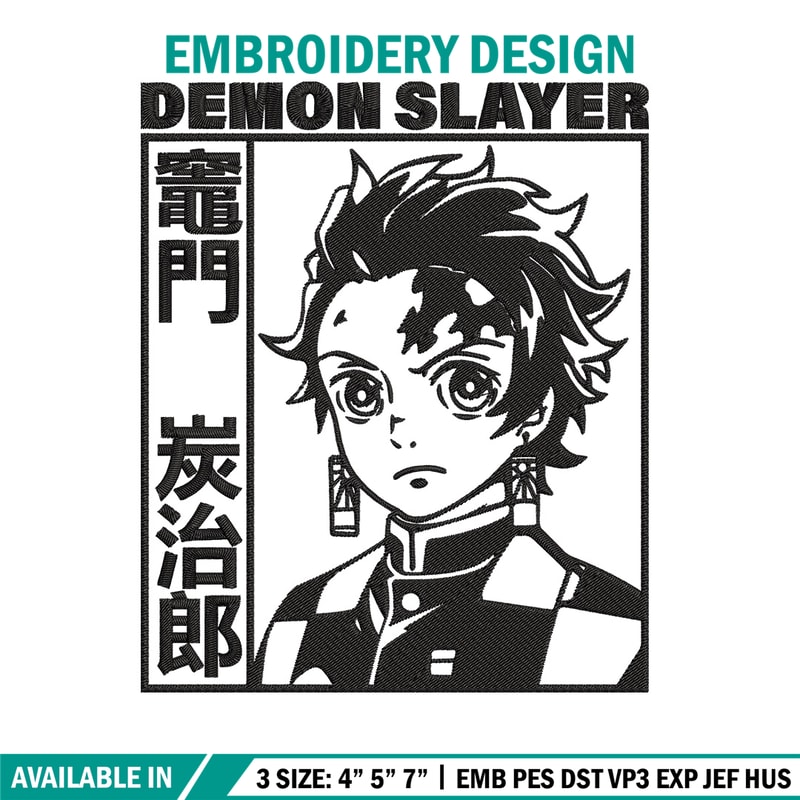 Tanjiro Kamado Embroidery Design,Demon slayer Embroidery,Embroidery File,Anime Embroidery,Anime shirt, Digital download..jpg