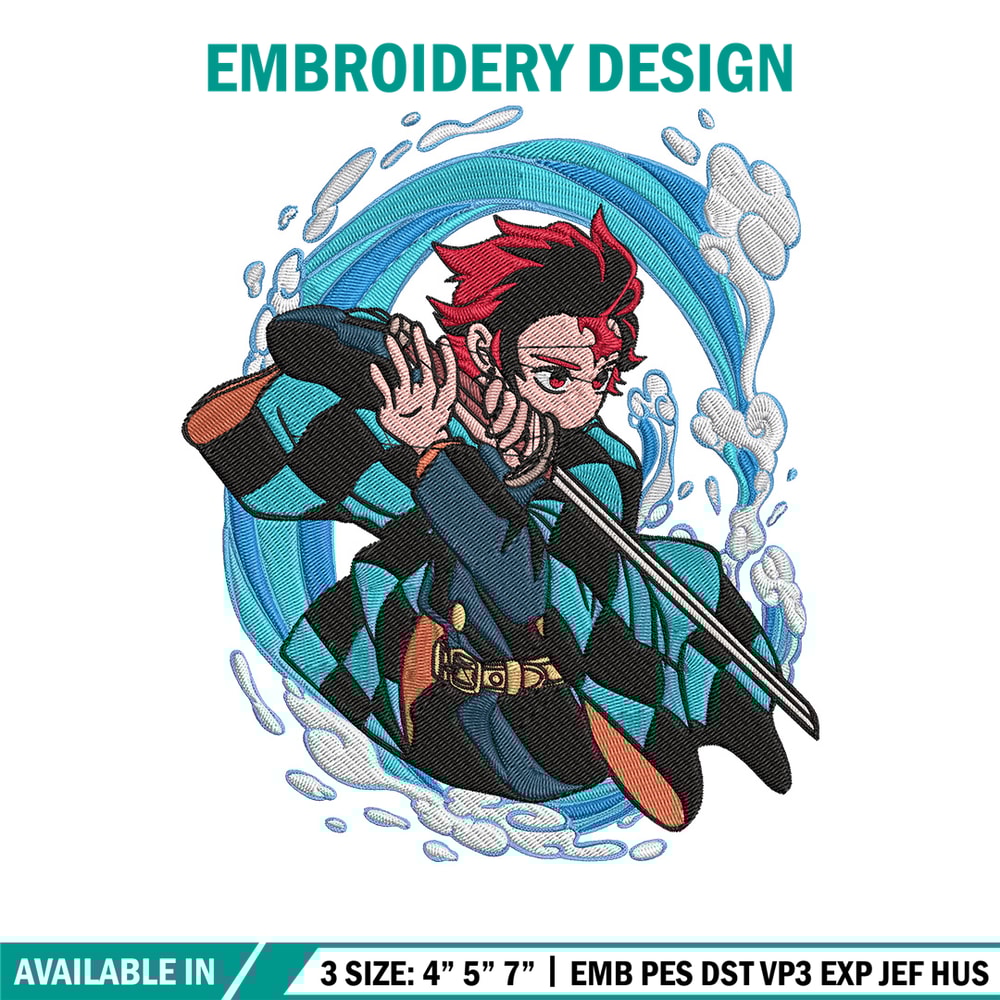 Tanjiro poster Embroidery Design,Demon slayer Embroidery,Embroidery File,Anime Embroidery,Anime shirt, Digital download..jpg