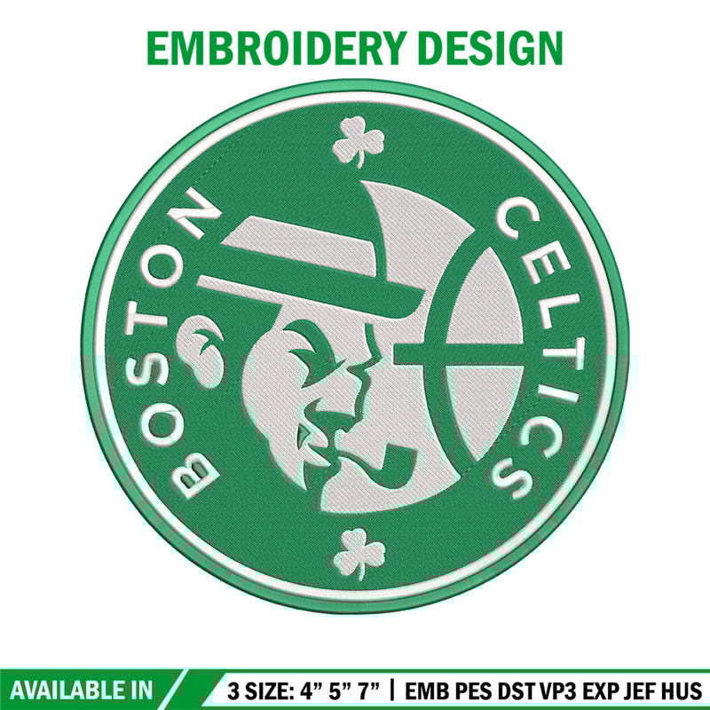 Boston Celtics logo embroidery design, NBA embroidery, Sport embroidery,Logo sport embroidery, Embroidery design.jpg