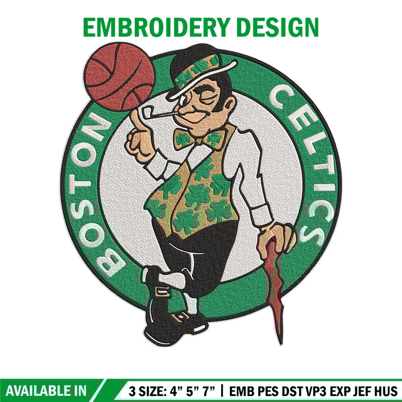 Boston Celtics mascot embroidery design, NBA embroidery, Sport embroidery, Logo sport embroidery, Embroidery design..jpg