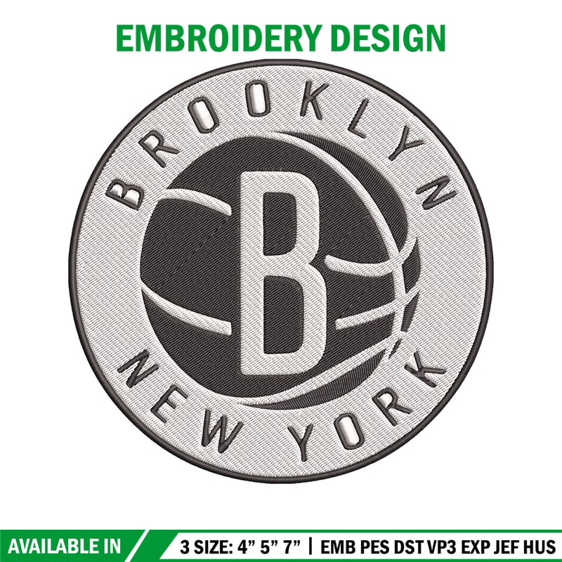 Brooklyn Nets Basketball embroidery design, NBA embroidery,Sport embroidery, Logo sport embroidery, Embroidery design.jpg