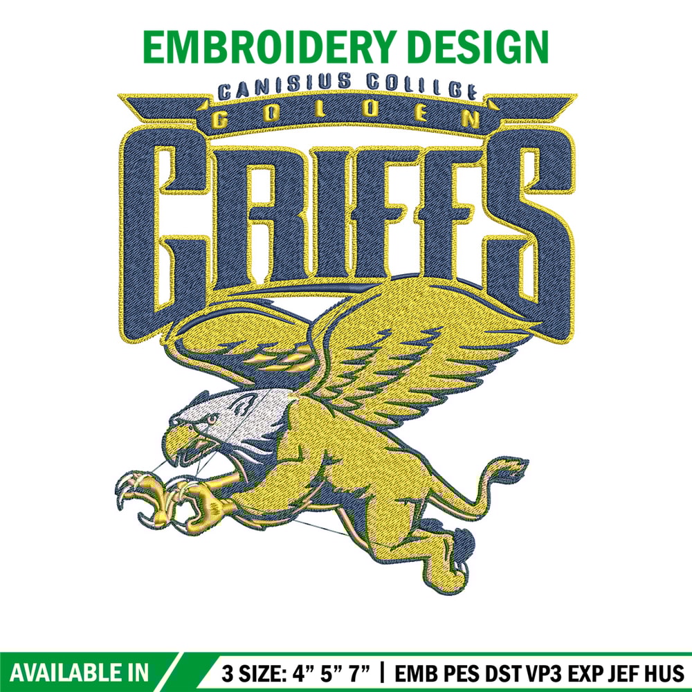 Canisius College logo embroidery design, Hockey embroidery, Sport embroidery, logo sport embroidery, Embroidery design.jpg