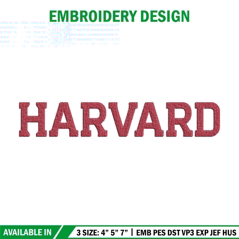 Harvard logo embroidery design, College embroidery, Sport embroidery, logo sport embroidery, Embroidery design.jpg