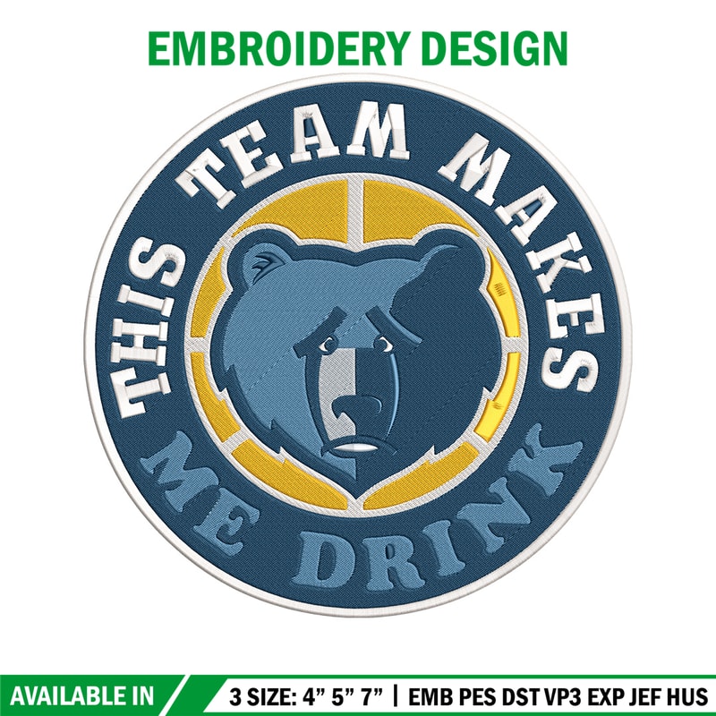 Memphis Grizzlies design embroidery design, NBA embroidery,Sport embroidery, Embroidery design,Logo sport embroidery.jpg