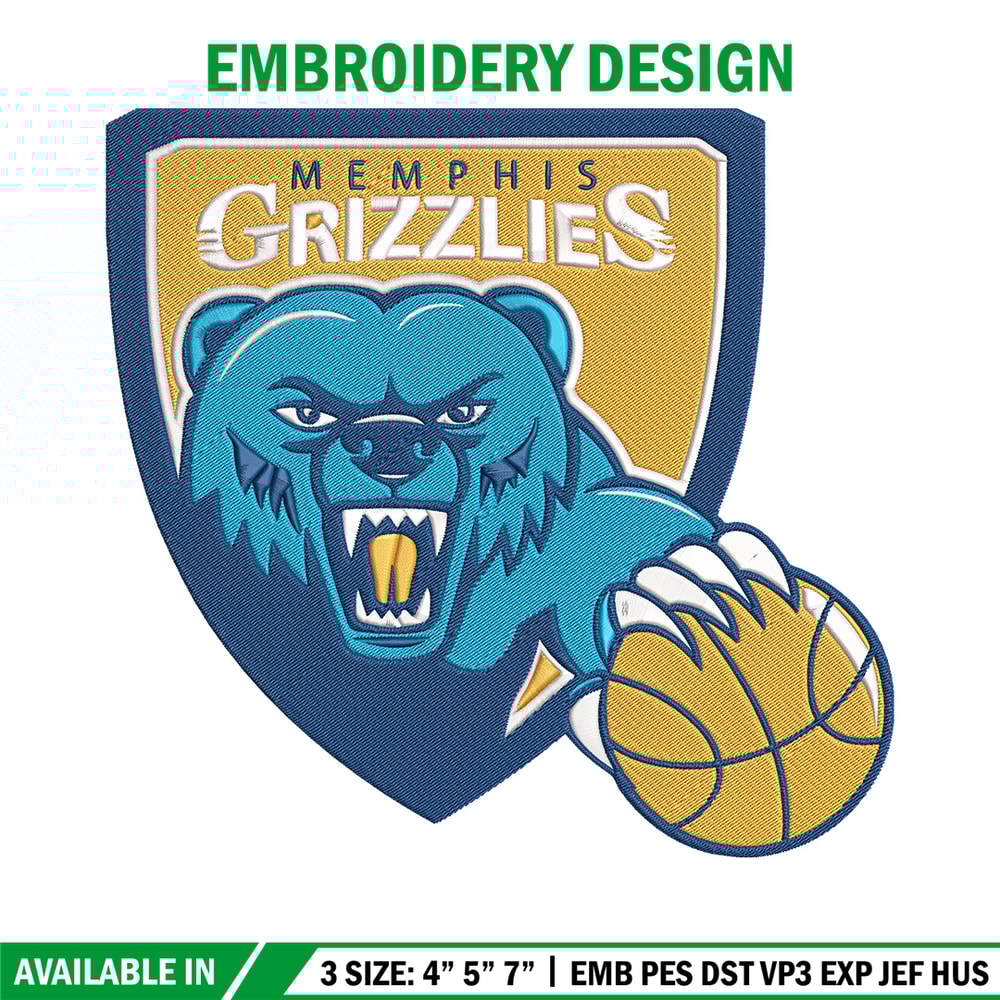 Memphis Grizzlies logo embroidery design, NBA embroidery,Sport embroidery, Embroidery design, Logo sport embroidery.jpg