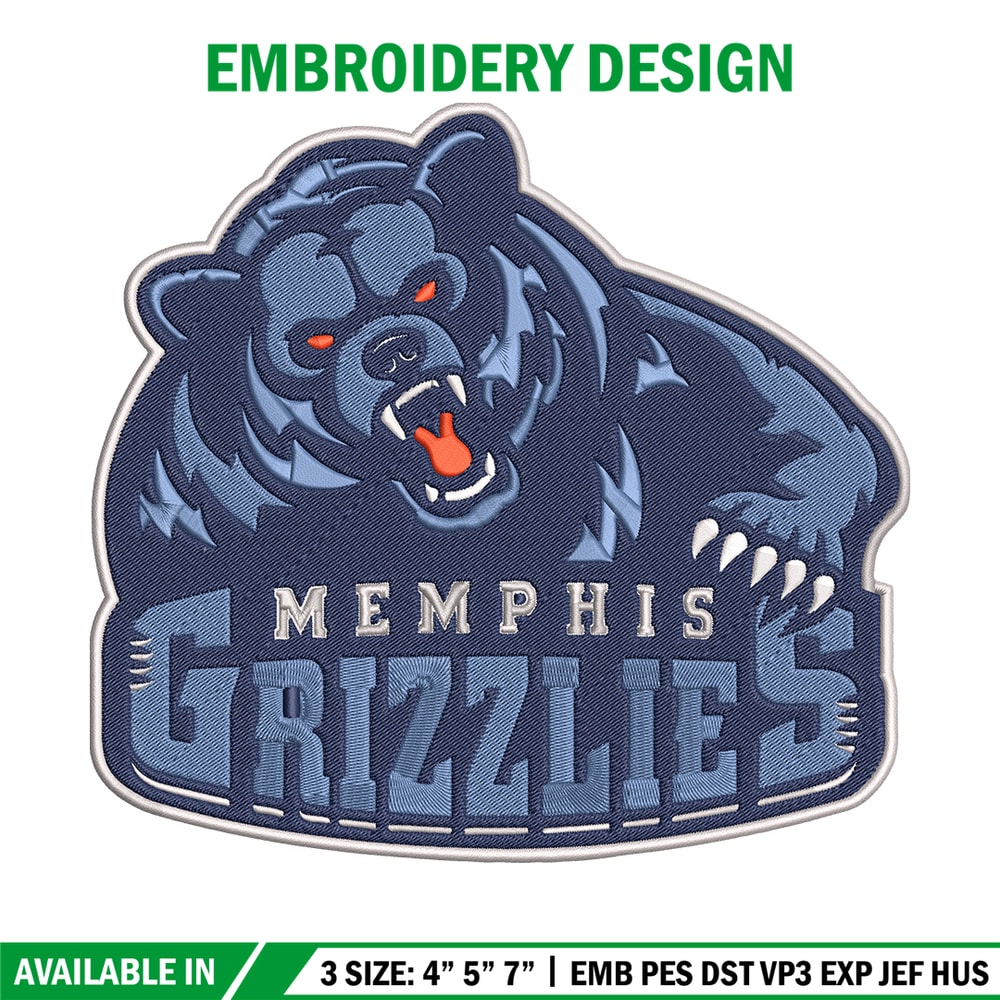Memphis Grizzlies logo embroidery design,NBA embroidery, Sport embroidery,Embroidery design, Logo sport embroidery.jpg