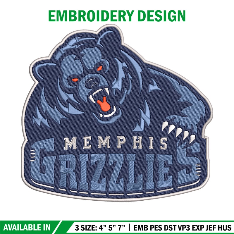Memphis Grizzlies logo embroidery design,NBA embroidery, Sport embroidery,Embroidery design, Logo sport embroidery.jpg
