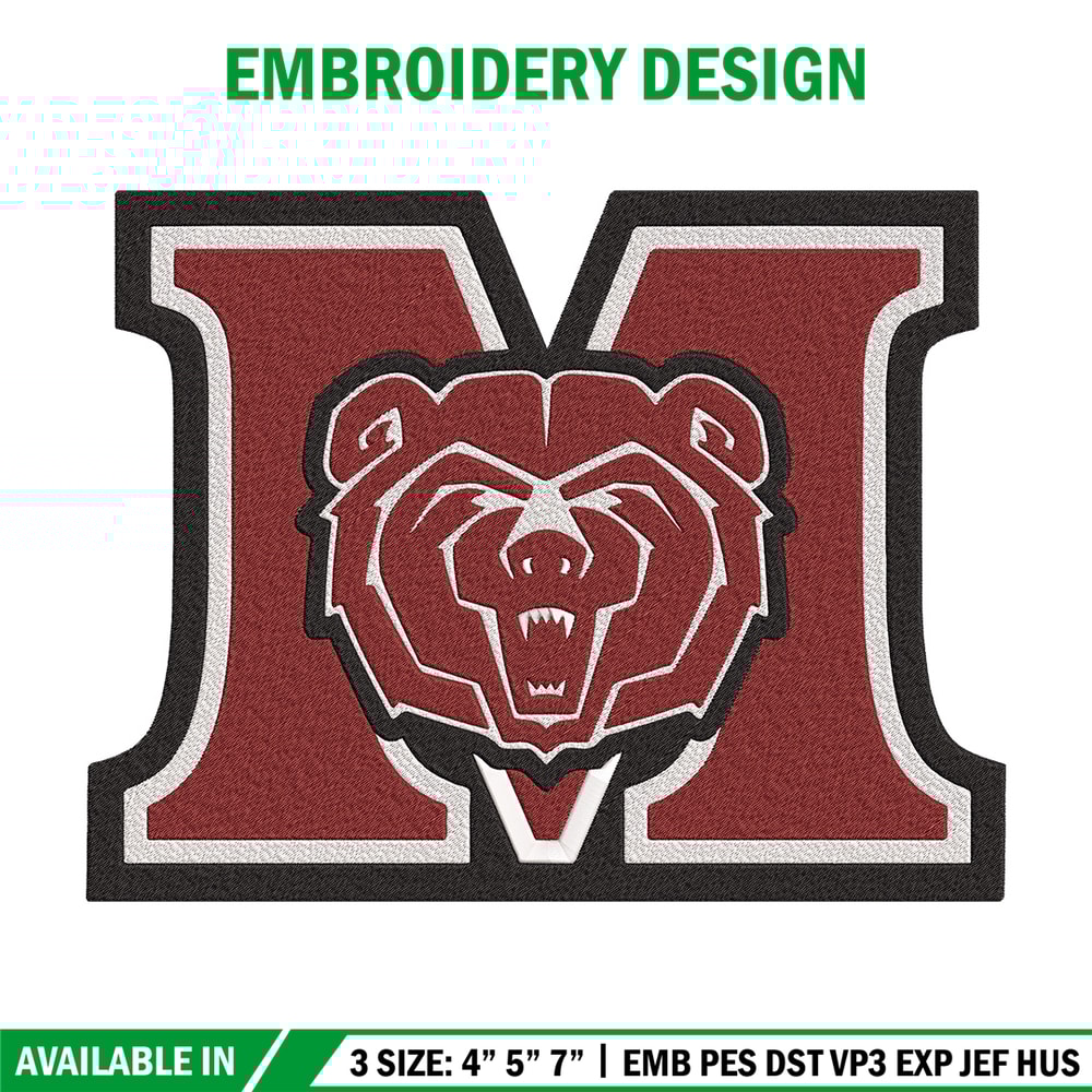 Missouri State logo embroidery design, MLB embroidery, Embroidery design, Logo sport embroidery, Sport embroidery.jpg