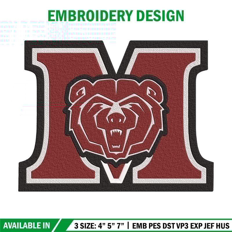 Missouri State logo embroidery design, MLB embroidery, Embroidery design, Logo sport embroidery, Sport embroidery.jpg