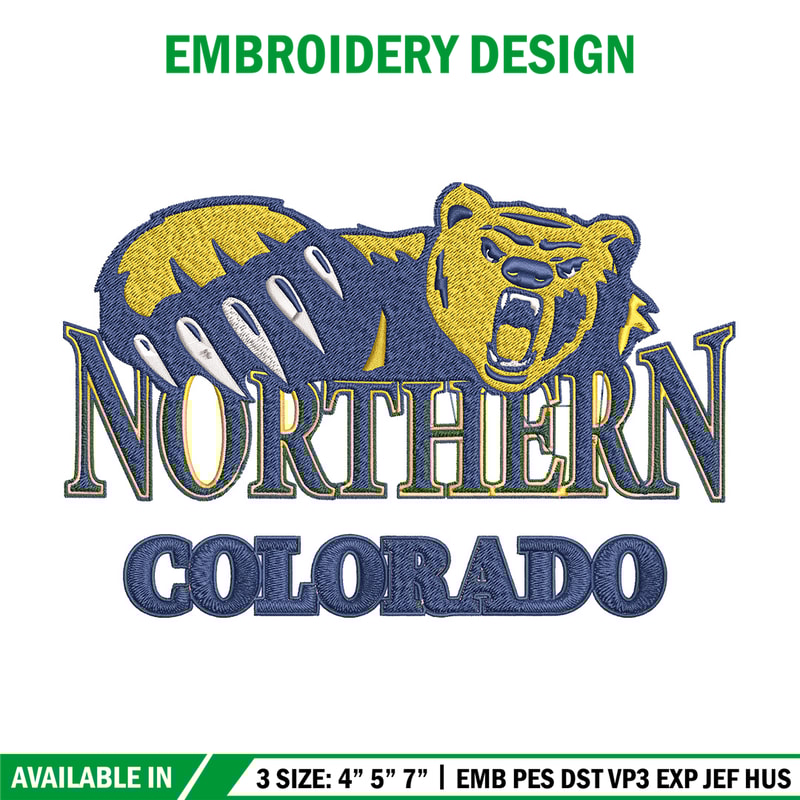 Northern Colorado logo embroidery design, College embroidery,Sport embroidery, logo sport embroidery, Embroidery design.jpg