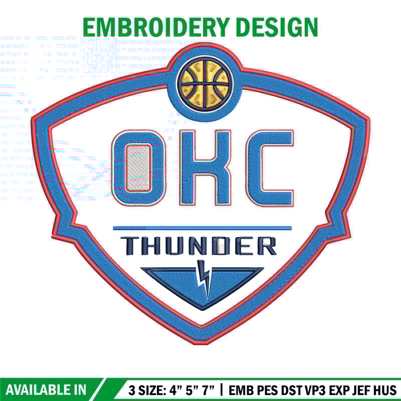 Oklahoma City Thunder logo embroidery design,NBA embroidery,Sport embroidery,Embroidery design, Logo sport embroidery..jpg