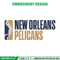 Orleans Pelicans logo embroidery design, NBA embroidery, Sport embroidery,Embroidery design,Logo sport embroidery.jpg