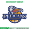 Orleans Pelicans logo embroidery design,NBA embroidery,Sport embroidery,Embroidery design,Logo sport embroidery.jpg