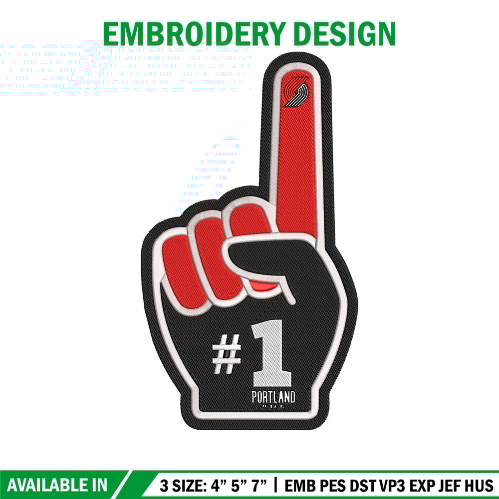 Portland Trail Blazers no 1 embroidery design,NBA embroidery, Sport embroidery, Embroidery design,Logo sport embroidery..jpg