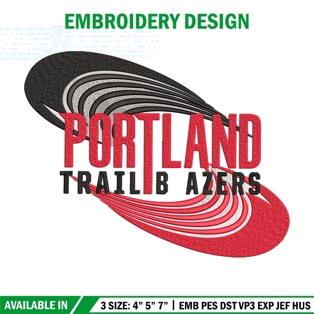 Portland Trail Blazers no 1 embroidery design,NBA embroidery, Sport embroidery,Embroidery design,Logo sport embroidery..jpg