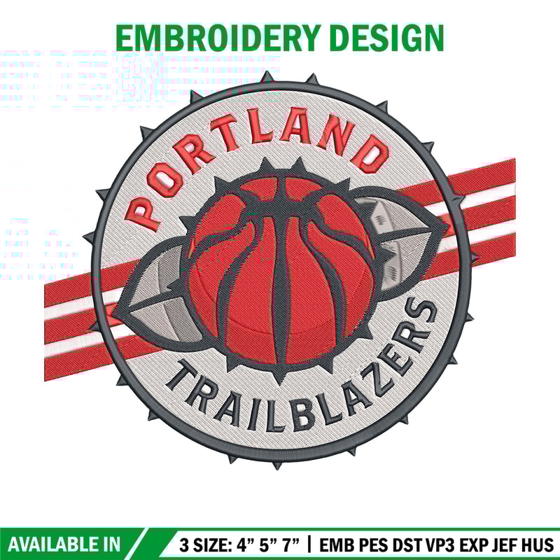 Portland Trail Blazers no 1 embroidery design,NBA embroidery, Sport embroidery,Embroidery design,Logo sport embroidery.jpg