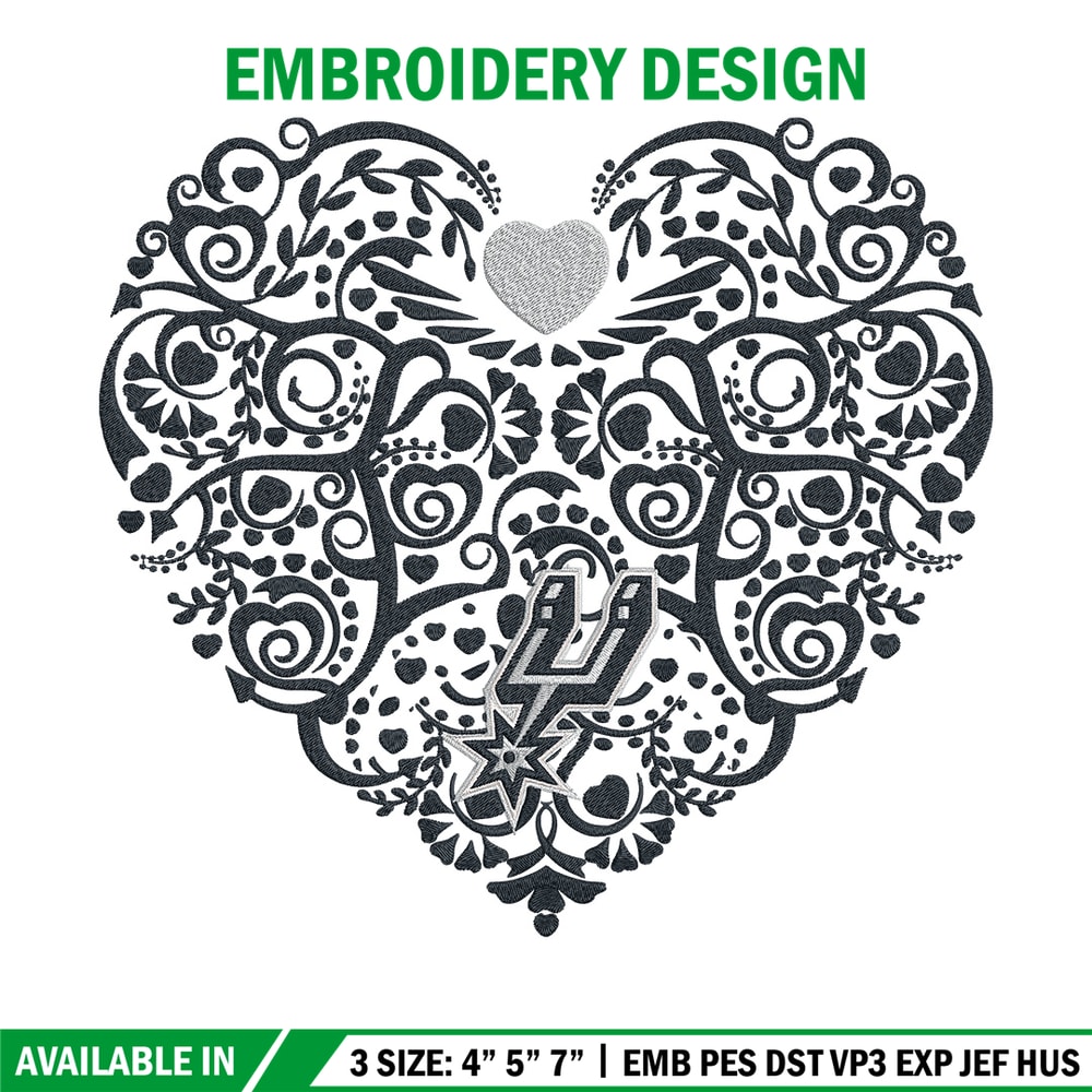 San Antonio Spurs heart embroidery design, NBA embroidery,Sport embroidery,Embroidery design,Logo sport embroidery.jpg