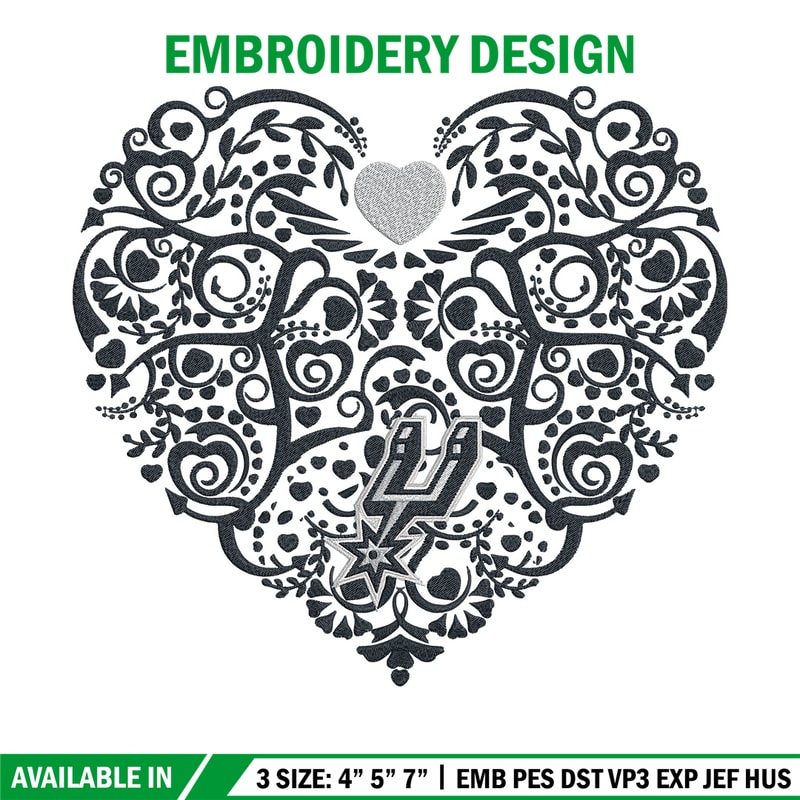 San Antonio Spurs heart embroidery design, NBA embroidery,Sport embroidery,Embroidery design,Logo sport embroidery.jpg