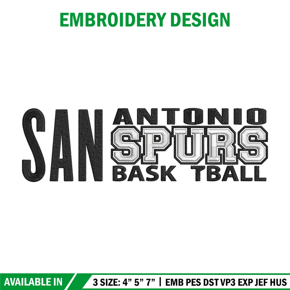 San Antonio Spurs logo embroidery design, NBA embroidery, Embroidery design,Logo sport embroidery, Sport embroidery.jpg