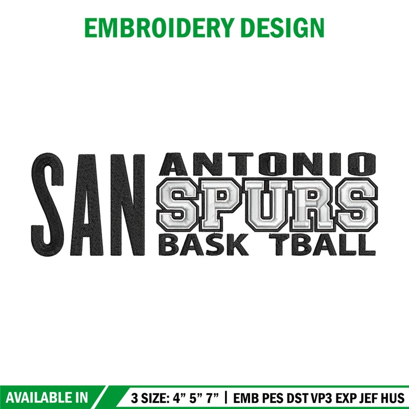 San Antonio Spurs logo embroidery design, NBA embroidery, Embroidery design,Logo sport embroidery, Sport embroidery.jpg