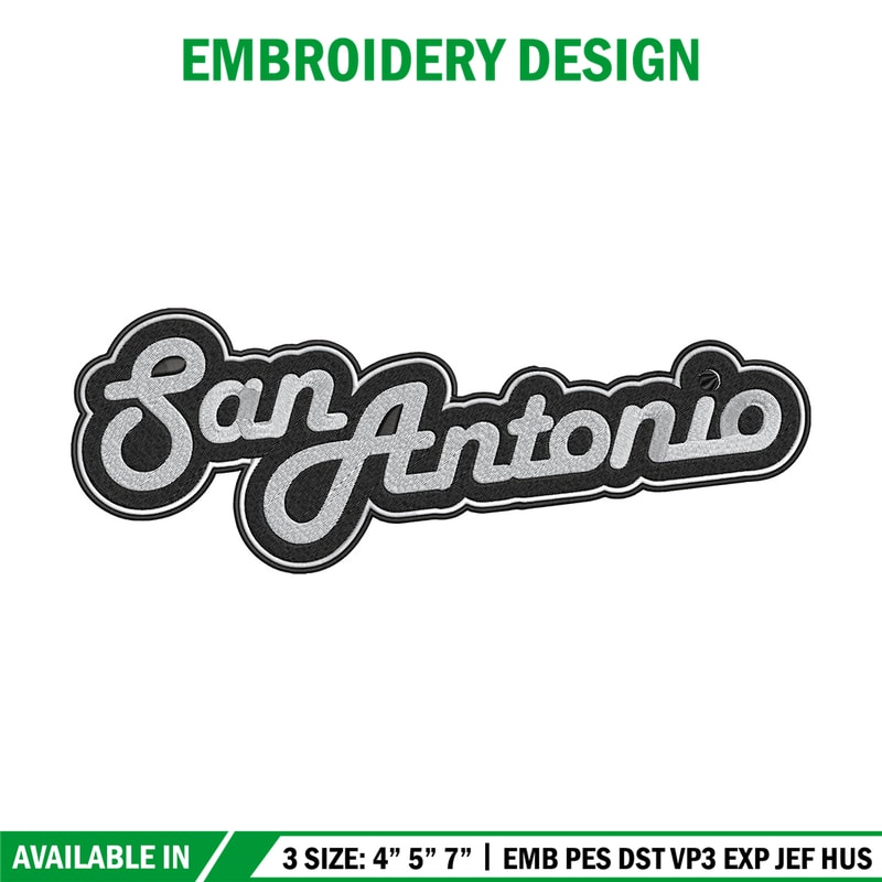 San Antonio Spurs logo embroidery design, NBA embroidery, Embroidery design,Logo sport embroidery,Sport embroidery..jpg