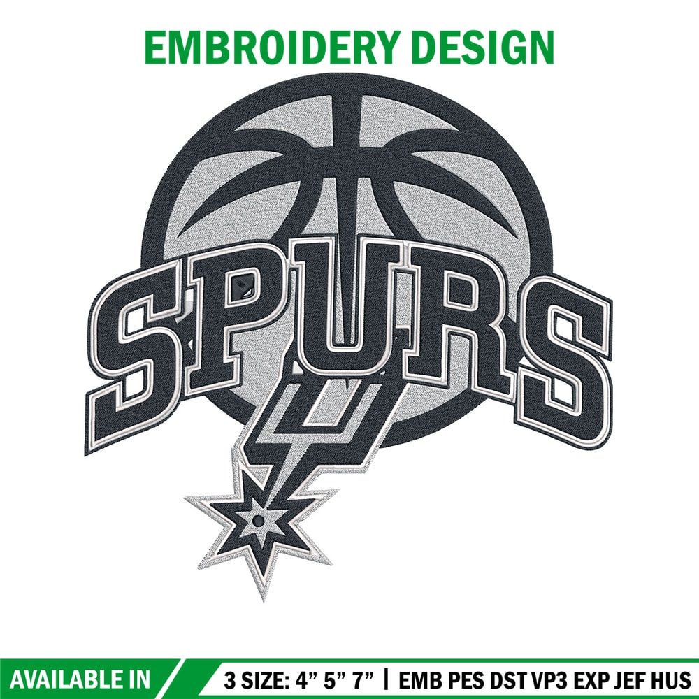 San Antonio Spurs logo embroidery design, NBA embroidery, Embroidery design,Logo sport embroidery,Sport embroidery.jpg