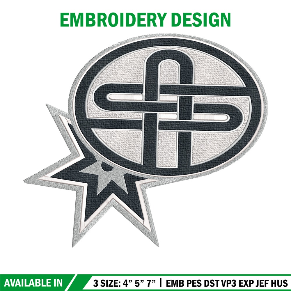 San Antonio Spurs logo embroidery design, NBA embroidery,Embroidery design,Logo sport embroidery, Sport embroidery..jpg