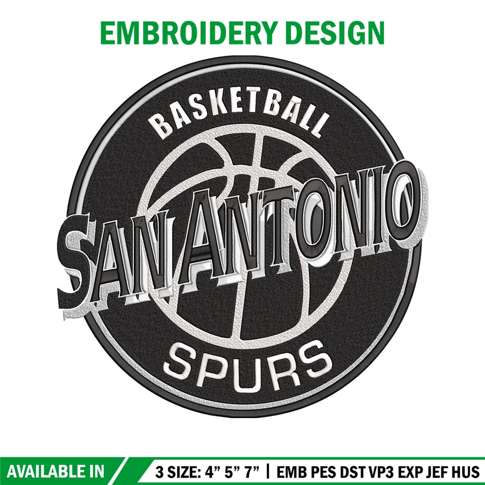 San Antonio Spurs logo embroidery design, NBA embroidery,Embroidery design,Logo sport embroidery, Sport embroidery.jpg