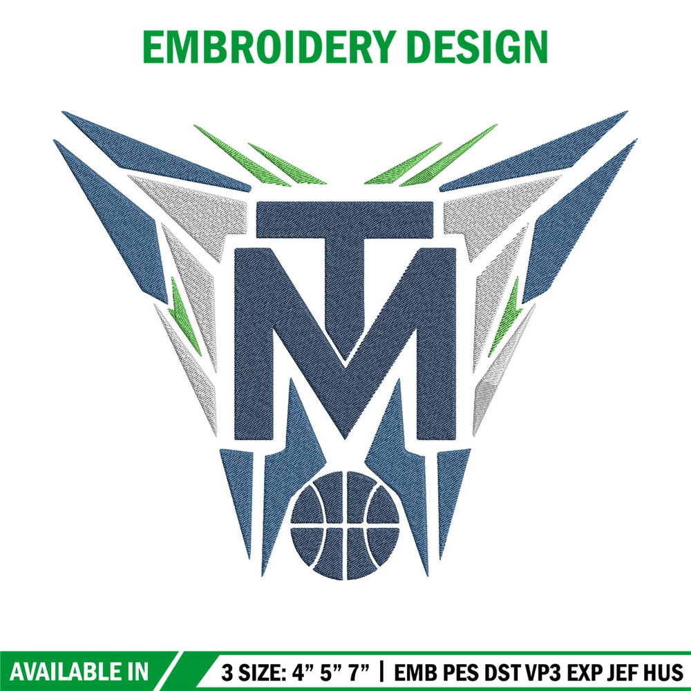Timberwolves basketball embroidery design, NBA embroidery, Sport embroidery, Embroidery design, Logo sport embroidery.jpg