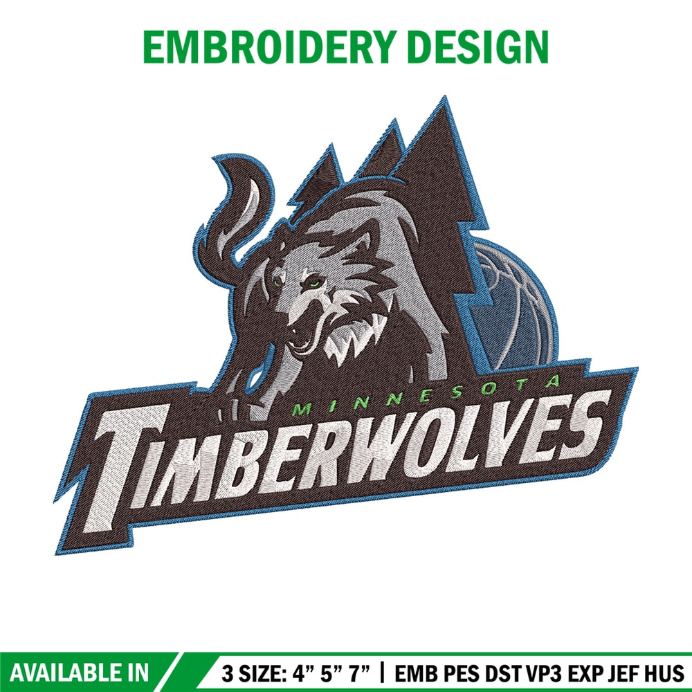 Timberwolves logo embroidery design, NBA embroidery, Sport embroidery, Embroidery design, Logo sport embroidery.jpg