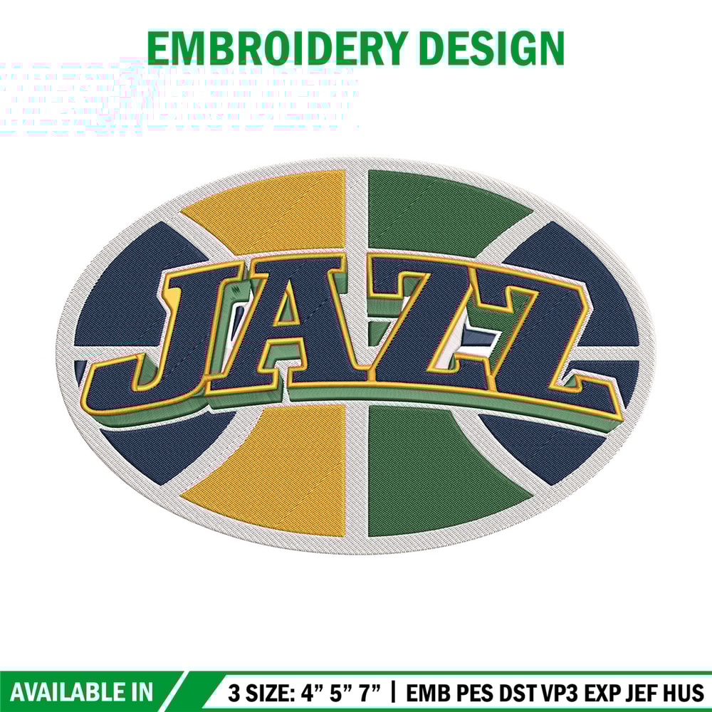 Utah Jazz basketball embroidery design, NBA embroidery, Sport embroidery, Embroidery design, Logo sport embroidery.jpg
