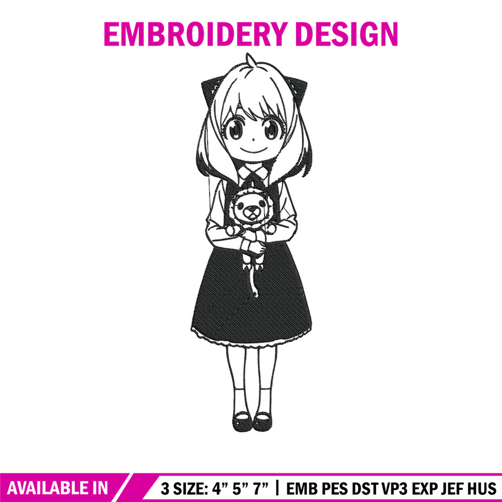 Anya Forger Embroidery Design, Spy x family Embroidery, Embroidery File, Anime Embroidery, Anime shirt,Digital download.jpg