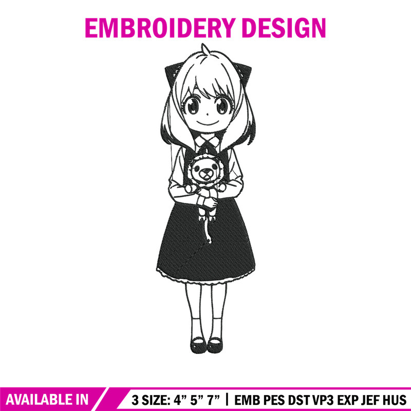 Anya Forger Embroidery Design, Spy x family Embroidery, Embroidery File, Anime Embroidery, Anime shirt,Digital download.jpg
