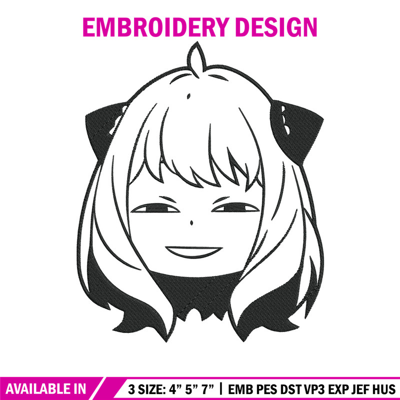 Anya meme Embroidery Design, Spy x family Embroidery, Embroidery File, Anime Embroidery, Anime shirt, Digital download.jpg