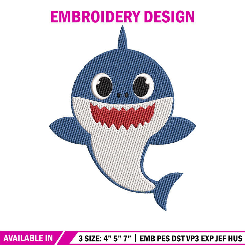 Baby Shark Embroidery Design, Shark Embroidery, Embroidery File, Embroidery design, Digital download..jpg