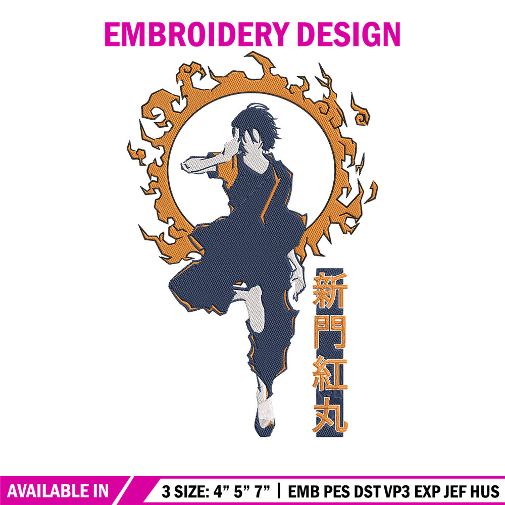 Benimaru Embroidery Design, Enen no Shouboutai Embroidery,Embroidery File,Anime Embroidery,Anime shirt,Digital download.jpg