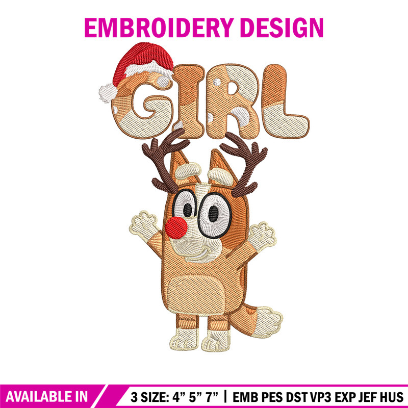 Bingo girl Embroidery Design, Bluey Embroidery, Embroidery File, Chrismas Embroidery, Anime shirt, Digital download.jpg