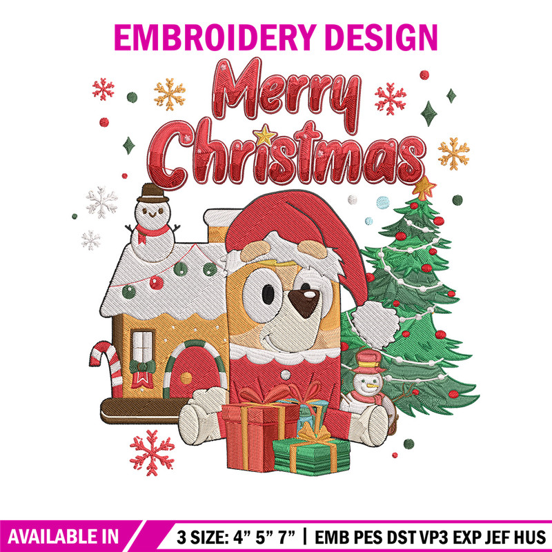 Bingo merry chrismas Embroidery Design,Bluey Embroidery, Embroidery File, Chrismas Embroidery, Digital download.jpg