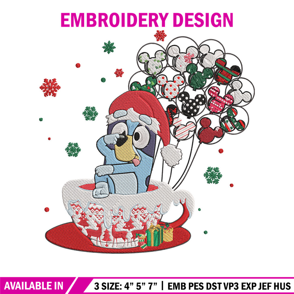 Bluey chrismas Embroidery Design,Bluey Embroidery, Embroidery File, Chrismas Embroidery, Anime shirt, Digital download.jpg