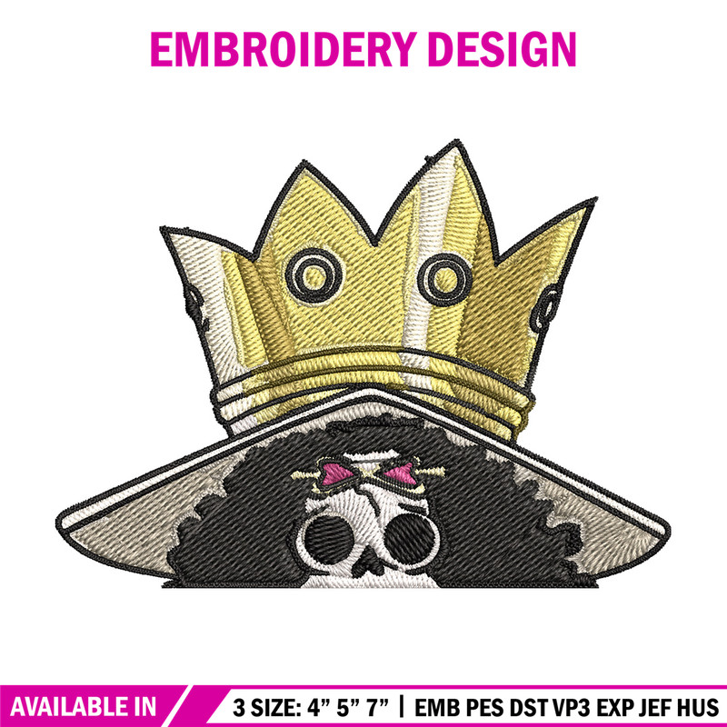 Brook Peeker Embroidery Design, One piece Embroidery, Embroidery File, Anime Embroidery, Anime shirt, Digital download..jpg