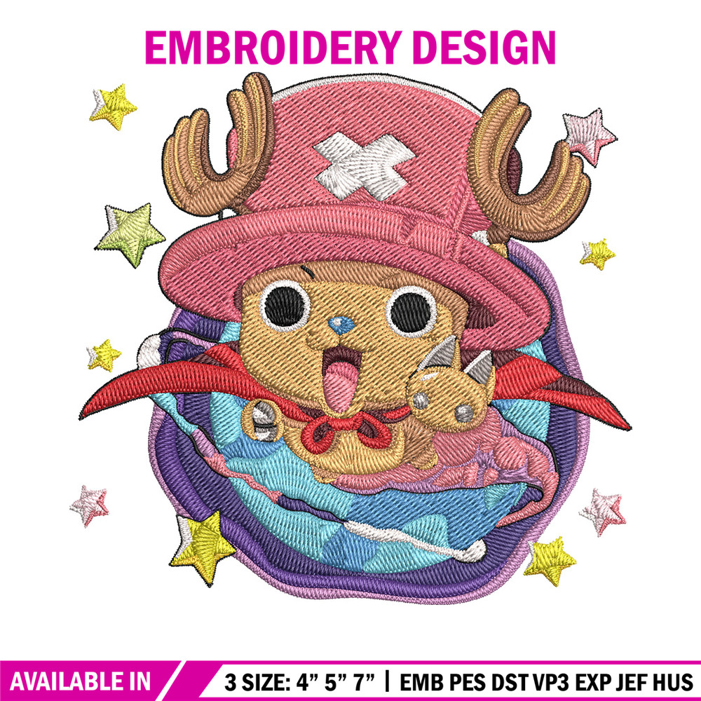 Chopper cute Embroidery Design,One piece Embroidery, Embroidery File, Anime Embroidery, Anime shirt, Digital download.jpg