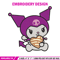 Concha Kuromi Embroidery Design, Kuromi cartoon Embroidery, Embroidery File, Cartoon shirt, Digital download..jpg
