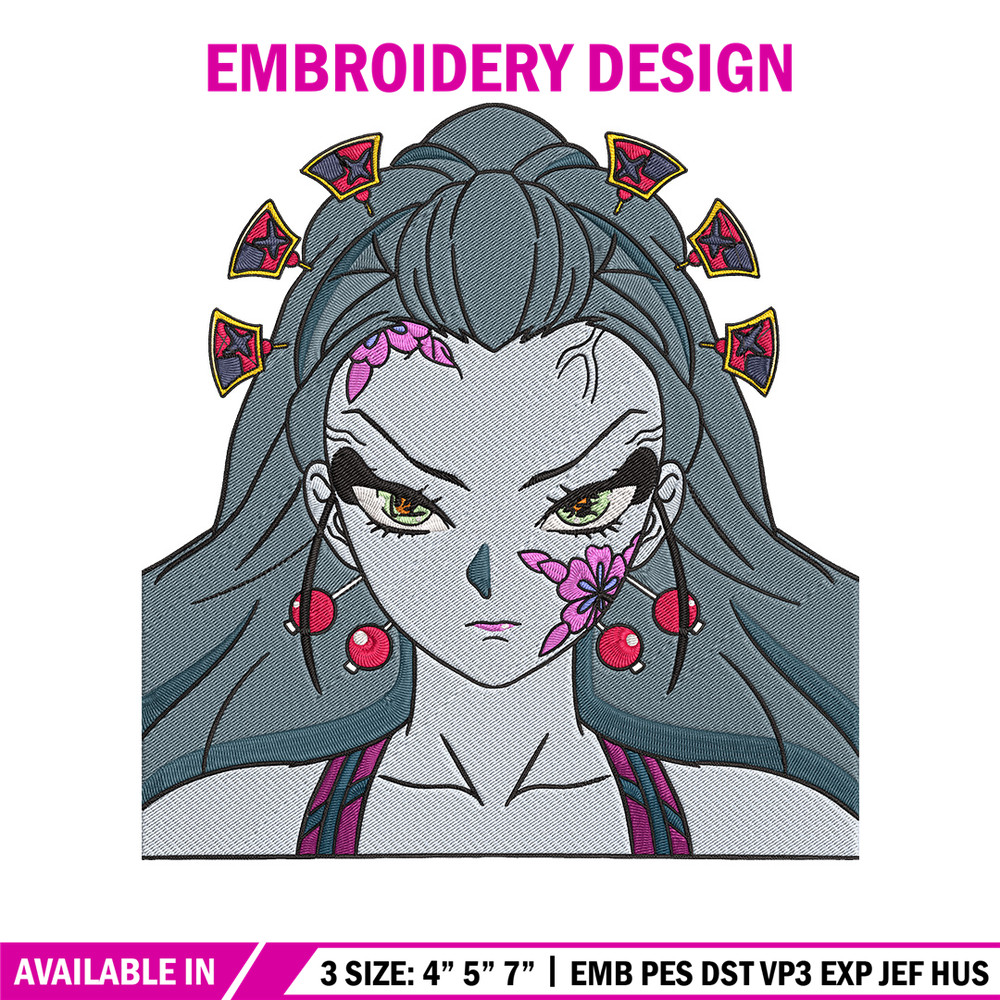 Daki face Embroidery Design, Demon slayer Embroidery, Embroidery File, Anime Embroidery, Anime shirt, Digital download.jpg