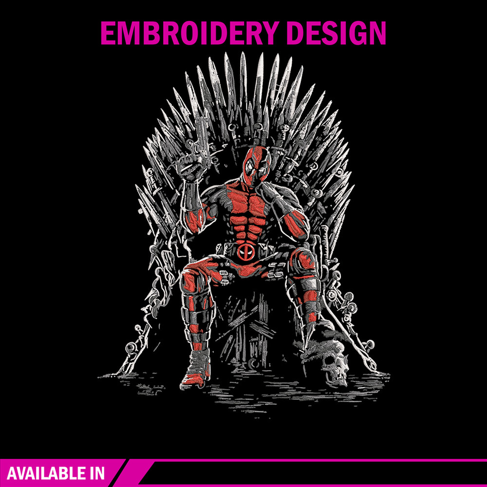 Deadpool king Embroidery Design, Deadpool Embroidery, Embroidery File, Anime Embroidery, Anime shirt, Digital download.jpg