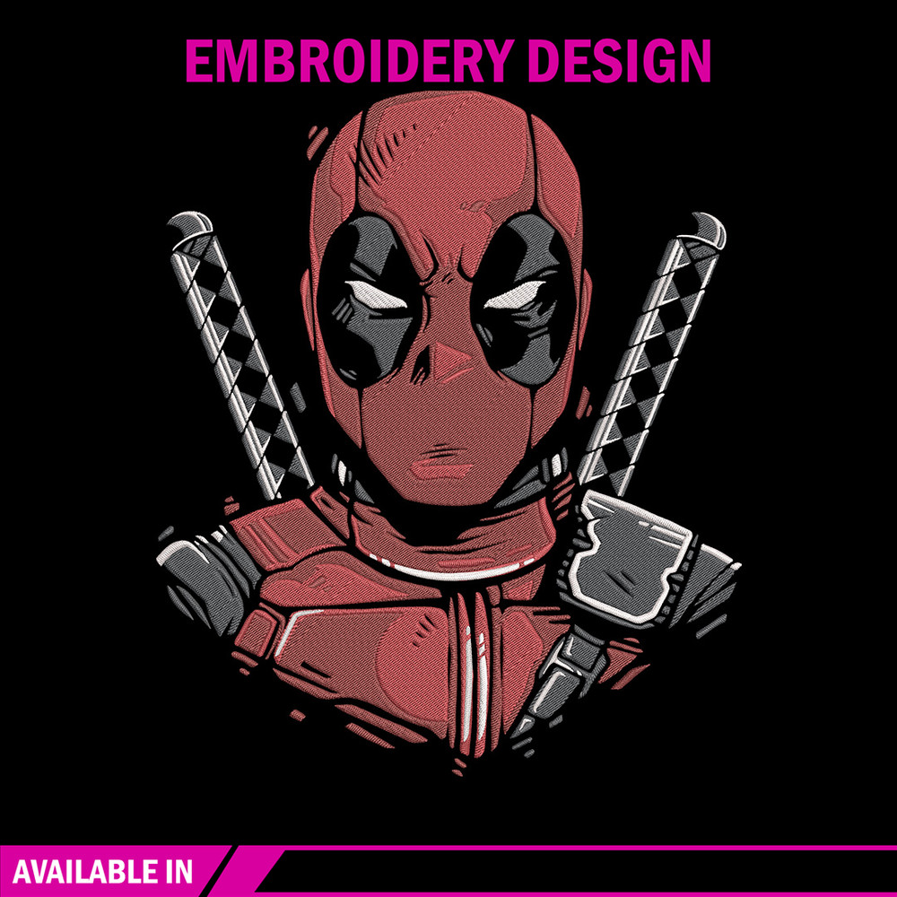 Deadpool poster Embroidery Design, Deadpool Embroidery, Embroidery File, Anime Embroidery, Anime shirt, Digital download.jpg